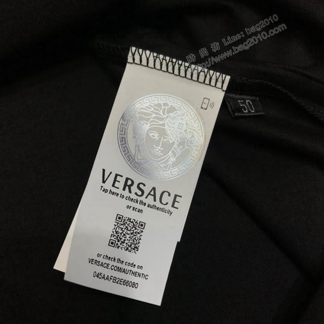 Versace男短袖 範思哲2020新款男裝 重工釘珠片T恤  tzy2390